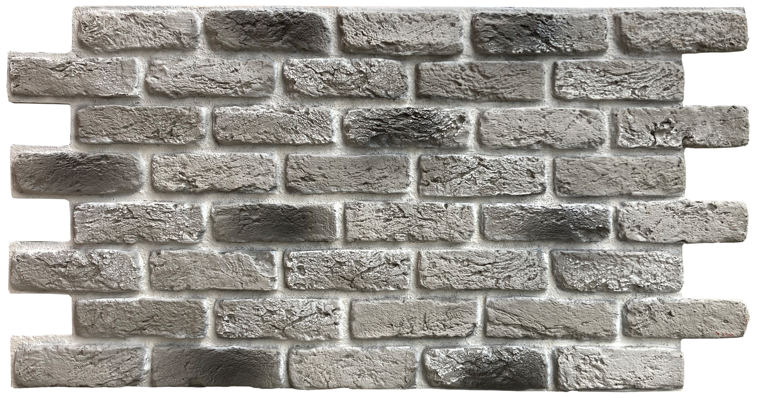 Barock Brick - Grey Barock Gri – İç ve Dış Mekan için (Poliüretan) 3B Tuğla Görünümlü Duvar Paneli (110 cm x 62 cm) – Bild 1