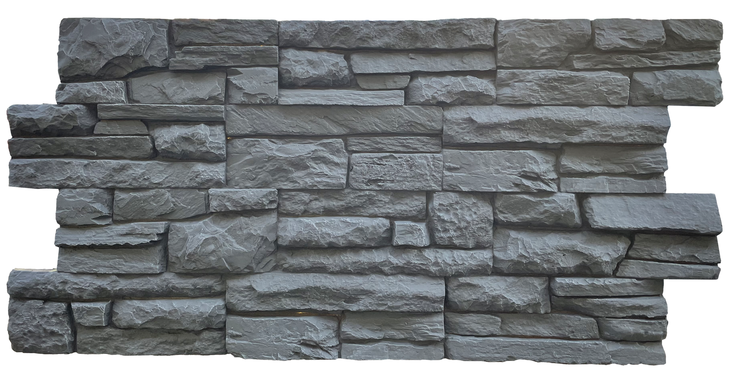 rotto-negra Ardesia Nero – İç ve Dış Mekan için (Poliüretan) 3B Taş Görünümlü Duvar Paneli (117 cm x 61 cm) – Bild 1