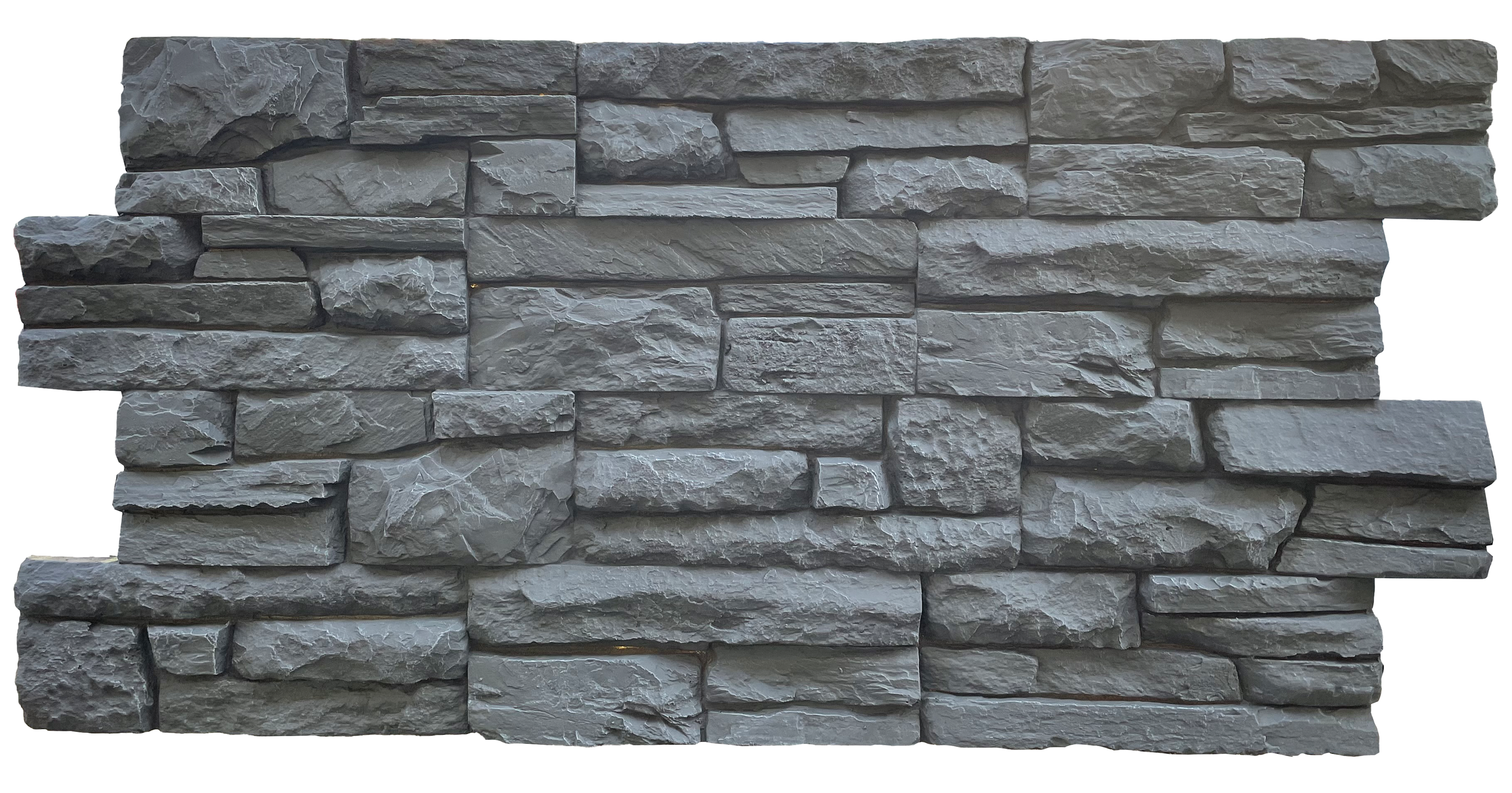 rotto-negra Ardesia Nero – İç ve Dış Mekan için (Poliüretan) 3B Taş Görünümlü Duvar Paneli (117 cm x 61 cm) - Görsel 1