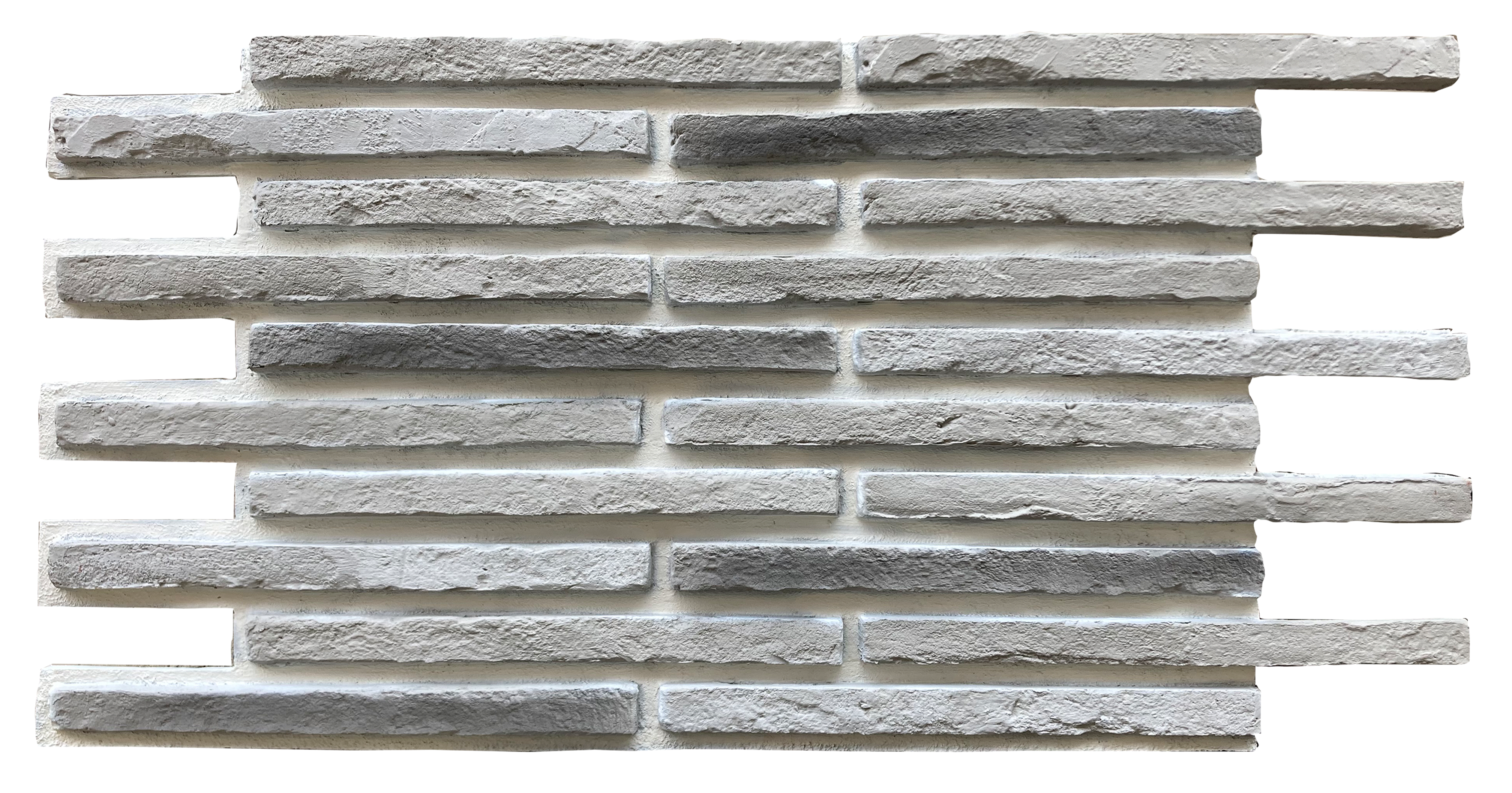 Long - Grey Varilla Grey – İç ve Dış Mekan için (Poliüretan) 3B Tuğla Görünümlü Duvar Paneli (104 cm x 62 cm) - Görsel 1