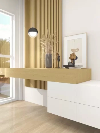 Akustik Panel 244x60 - Gerçek Ahşap Lamel Ses Yalıtımlı - Vintage No4 - Görsel 2