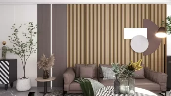 Akustik Panel 244x60 - Gerçek Ahşap Lamel Ses Yalıtımlı - Açık Kahve No2 - Görsel 7