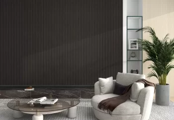 Akustik Panel 244x60  - Gerçek Ahşap Lamel Ses Yalıtımlı - Siyah no1 - Görsel 6