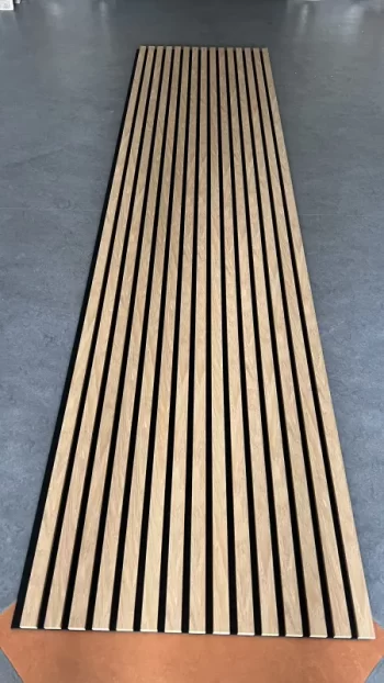 Akustik Panel 244x60 - Gerçek Ahşap Lamel Ses Yalıtımlı - Açık Kahve No2 - Görsel 11