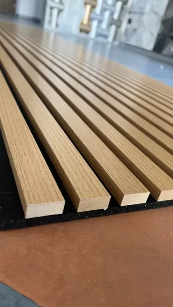 Akustik Panel 244x60 - Gerçek Ahşap Lamel Ses Yalıtımlı - Vintage No4 - Görsel 3