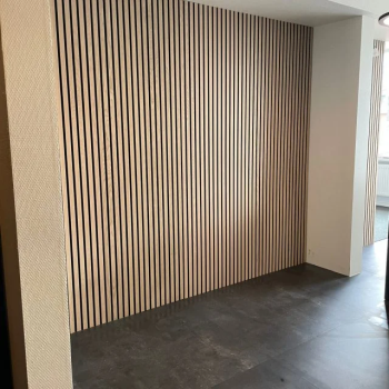 Akustik Panel 244x60 - Gerçek Ahşap Lamel Ses Yalıtımlı - Açık Kahve No2 - Görsel 5