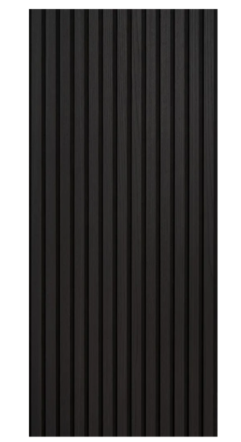 Akustik Panel 244x60  - Gerçek Ahşap Lamel Ses Yalıtımlı - Siyah no1